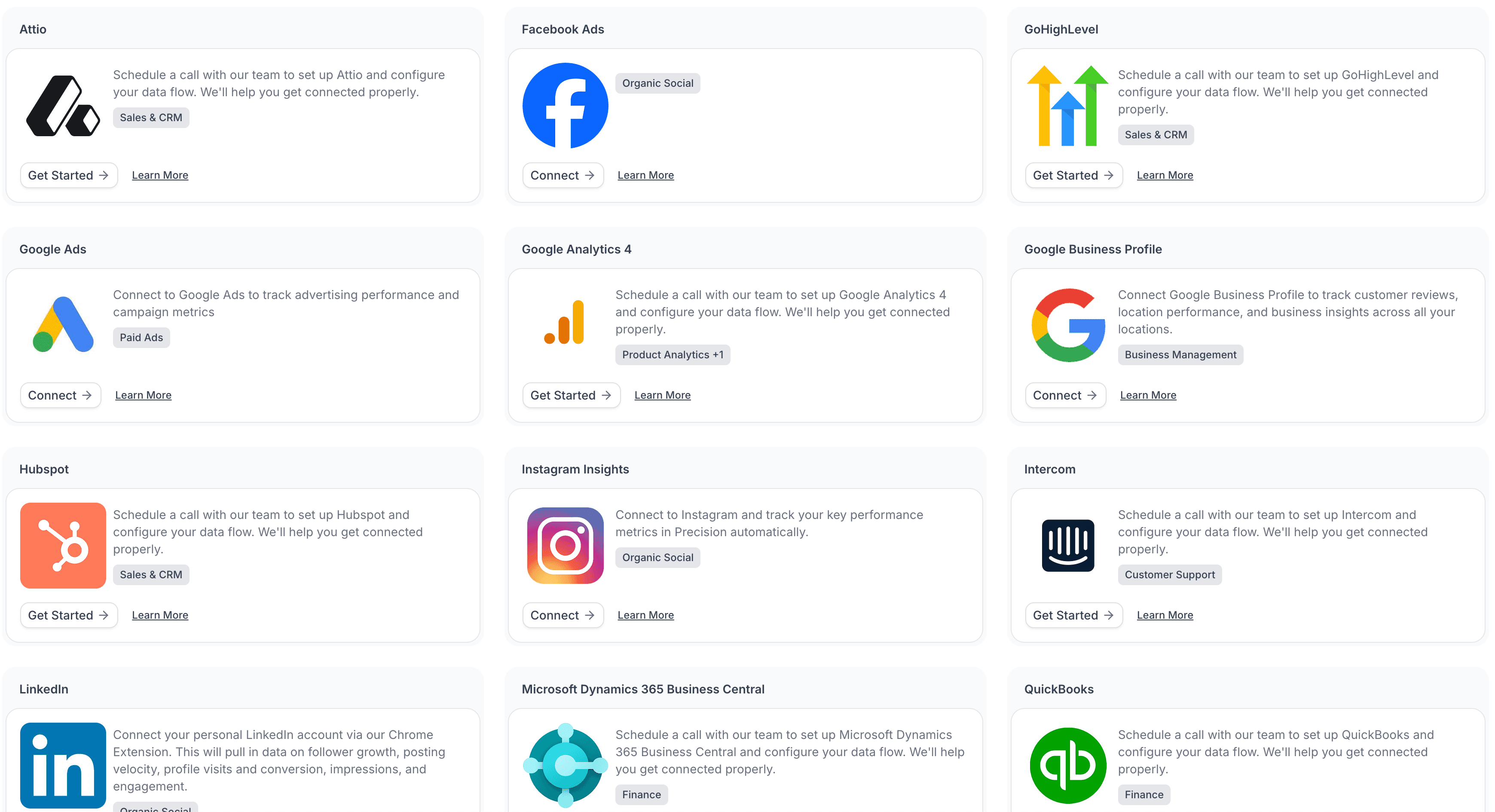 Available integrations